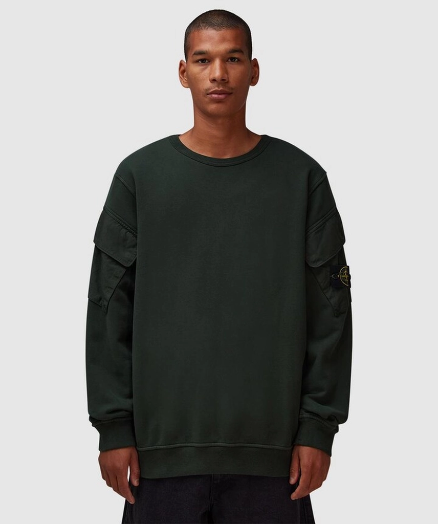 Stone Island Garment Dyed Pocket Sweater (Juniper - M) - Size M